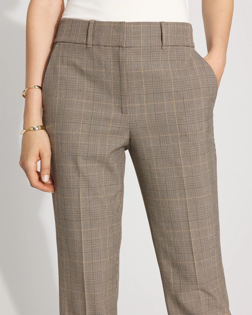 High-Rise Plaid Zoey Straight Pant | White House Black Market
